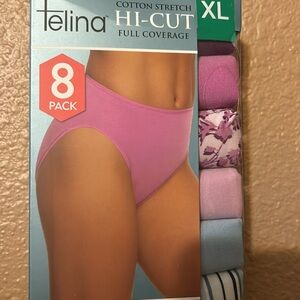 Felina  hi-cut cotton stretch panties pack of 8 NWT